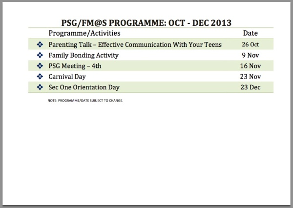 Q4 2013 Programme